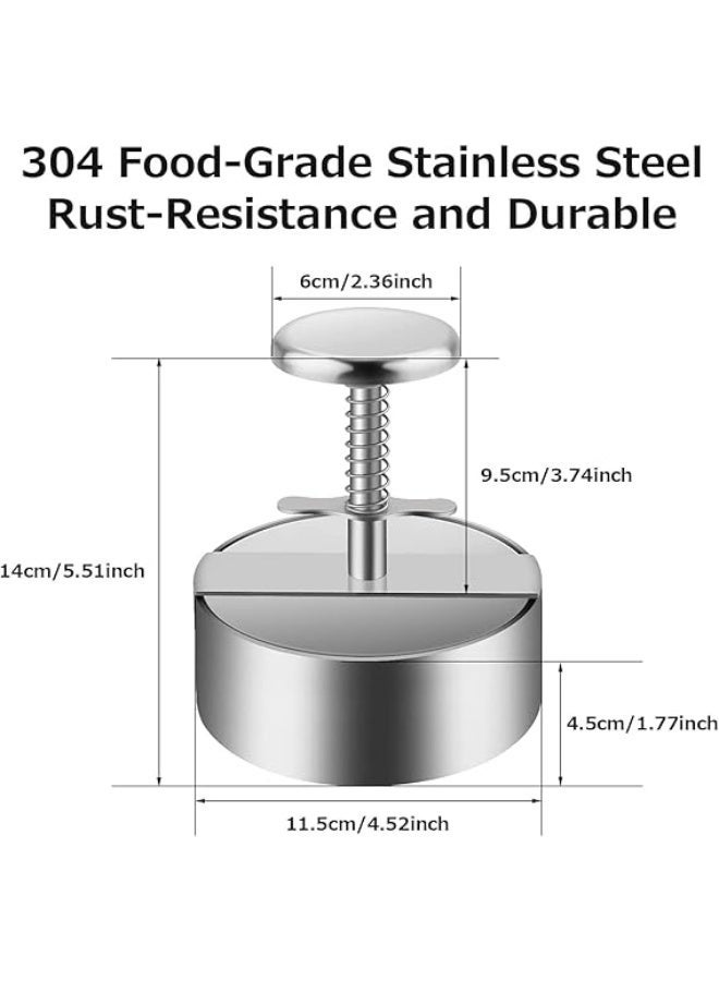 Stainless Steel Adjustable Hamburger Patty Maker, Burger press, Non Stick Patty making molds are suitable for beef, vegetables, burgers and Cooking,BPA free-Ideal for BBQ, silver - Image 5